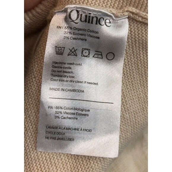 Quince Women’s Lightweight Cotton Cashmere Link Stitch Dolman Sweater size XS - Picture 8 of 9